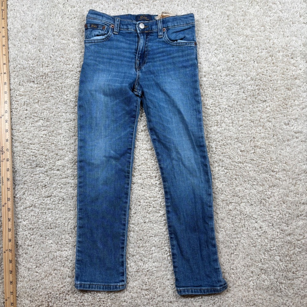 Polo Ralph Lauren Jeans Boys 8 Blue NWT‎ Adjustable Waist Straight Leg Denim